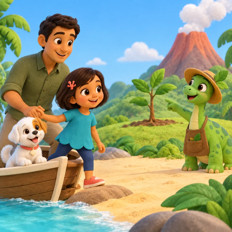 Dinosaur Seed Island — sample scene 1: The Seed Island